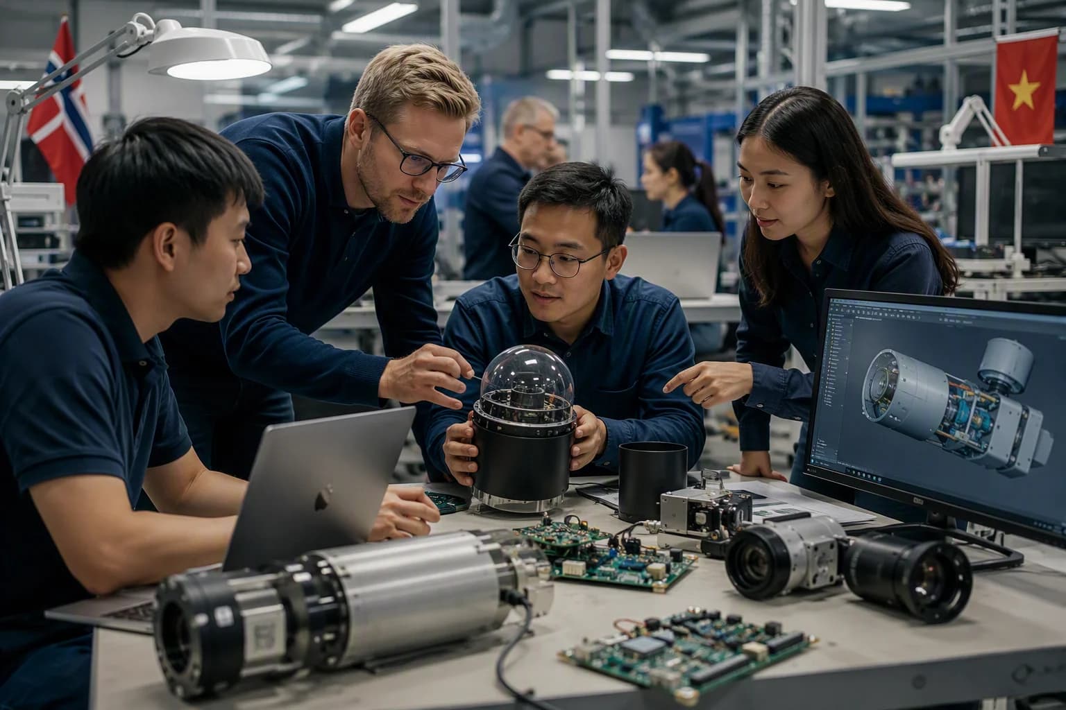 Multidisciplinary engineering collaboration, presentation imagery