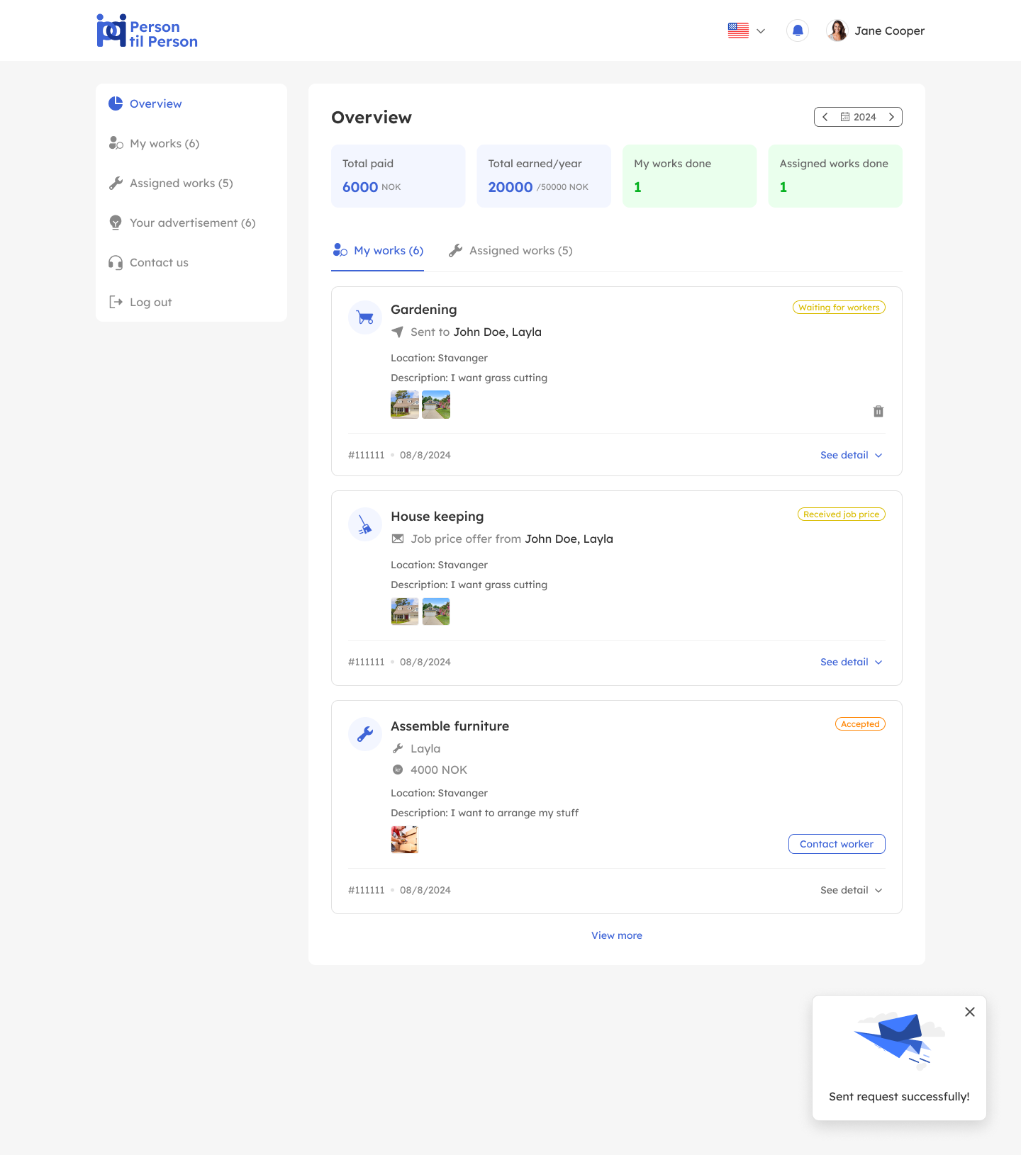 Person til Person — Work overview
